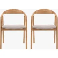 Menorca Upholstered Dining Chair Set of 2 - Oak alternate view