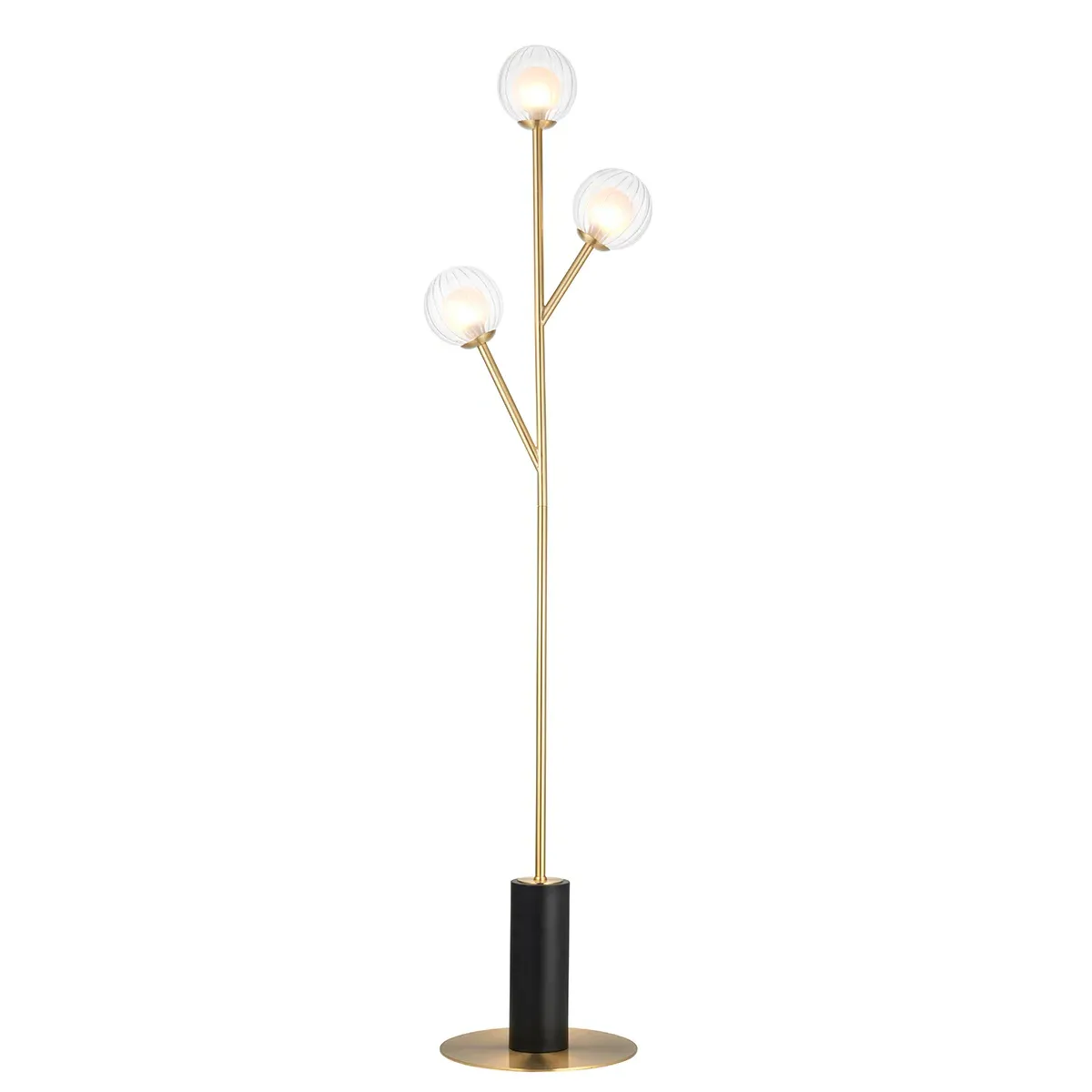 Naomi Frosted Glass Floor Light - Brass product