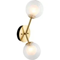 Naomi Frosted Glass Wall Light - Brass alternate view