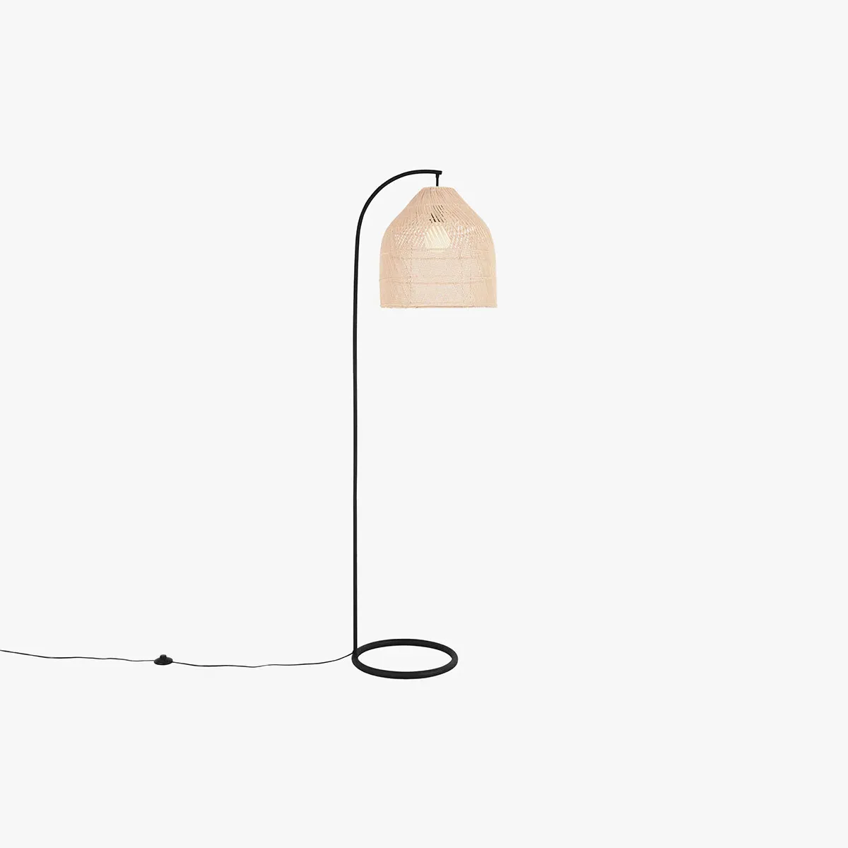 Natural Java Floor Lamp - Black, Rattan by Perch & Parrow