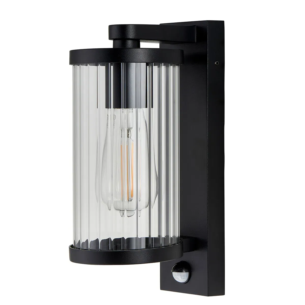 Nedding Pir Wall Light - Black, Ribbed Glass product