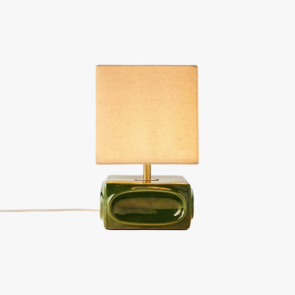 Nell Ceramic Table Lamp - Green by Perch & Parrow