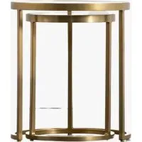 Nest of 2 Tables with Glass Top - Gold, Metal alternate view