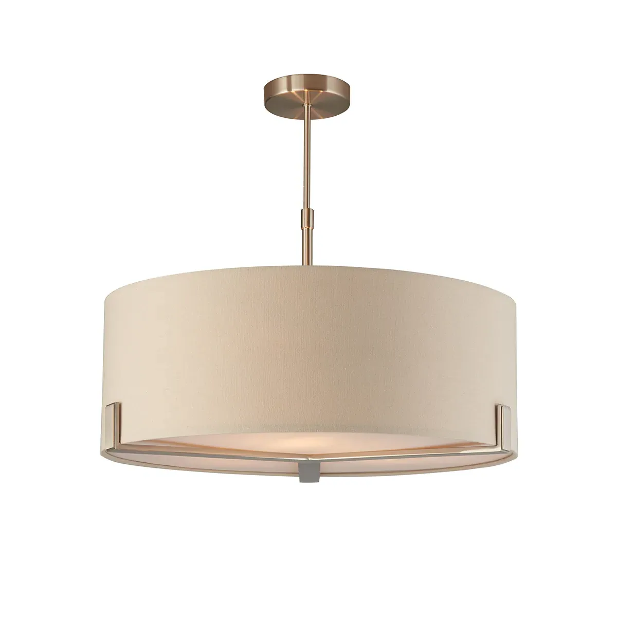 Nina Three Light Pendant - Grey, Fabric product