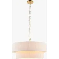 Noel 5-Light Pendant Light - Brushed Brass, Cream Cotton by Perch & Parrow, image 2