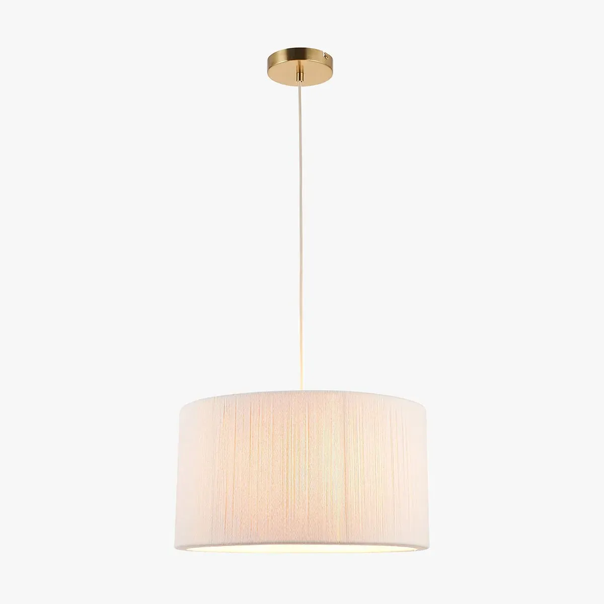 Noel Pendant Light - Brushed Brass, Cream Cotton by Perch & Parrow
