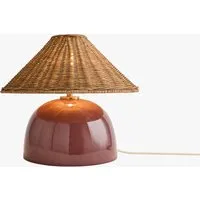 Nora Table Lamp - Burgundy, Rattan by Perch & Parrow, image 2