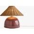 Nora Table Lamp - Burgundy, Rattan by Perch & Parrow, image 3