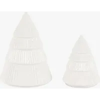 Nordic Woodland Ceramic White Tree Ornaments - Set of 2 by Perch & Parrow, image 2