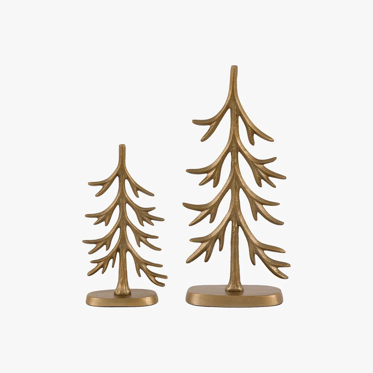 Nordic Woodland Gold Metal Tree Ornaments, Set of 2 by Perch & Parrow