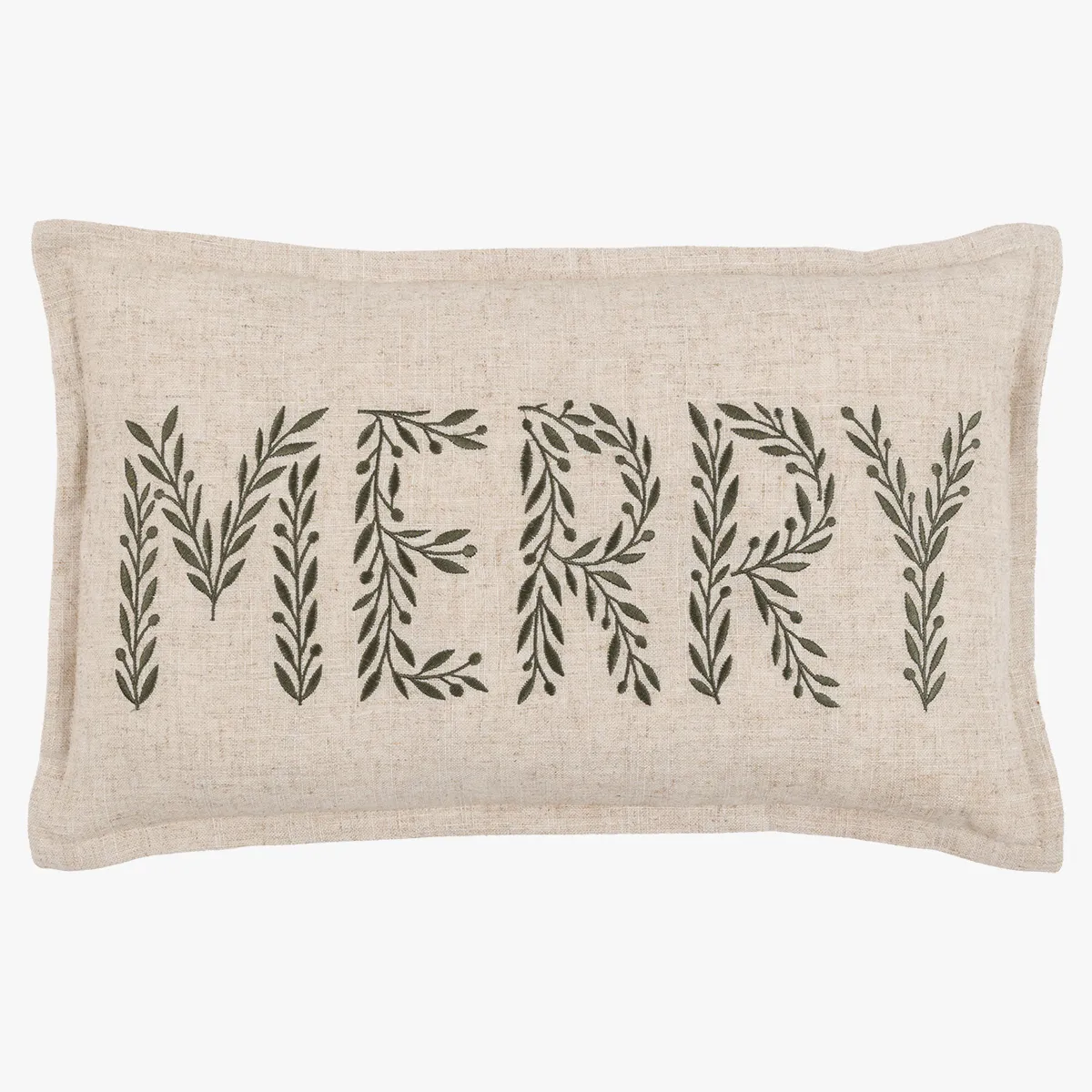 Nordic Woodland Merry Embroidered Cushion by Perch & Parrow