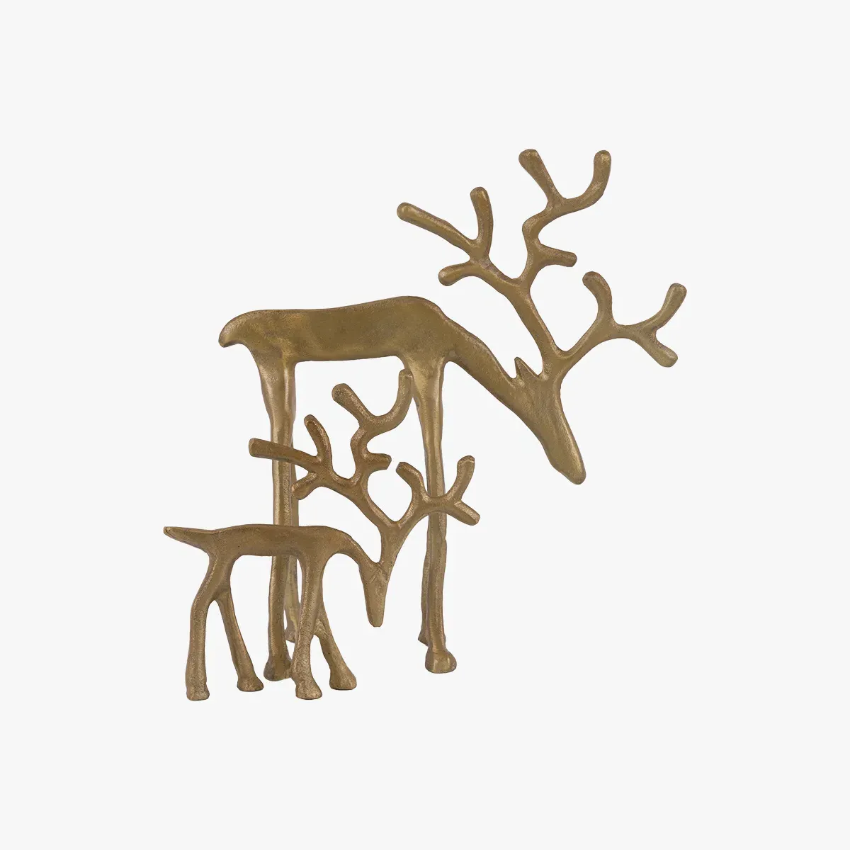 Nordic Woodland Metal Reindeer Set of 2 - Gold by Perch & Parrow