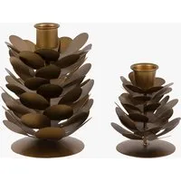 Nordic Woodland Pinecone Candleholders Set of 2 - Gold by Perch & Parrow, image 2