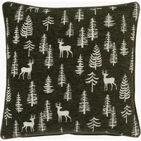Nordic Woodland Stag Cushion - Chenille by Perch & Parrow, alternate view