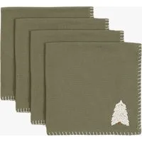 Nordic Woodland Tree Embroidered Napkins Set of 4 by Perch & Parrow, image 2