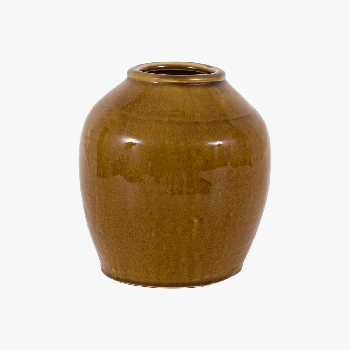Novara Crackle Glaze Vase - Caramel by Perch & Parrow
