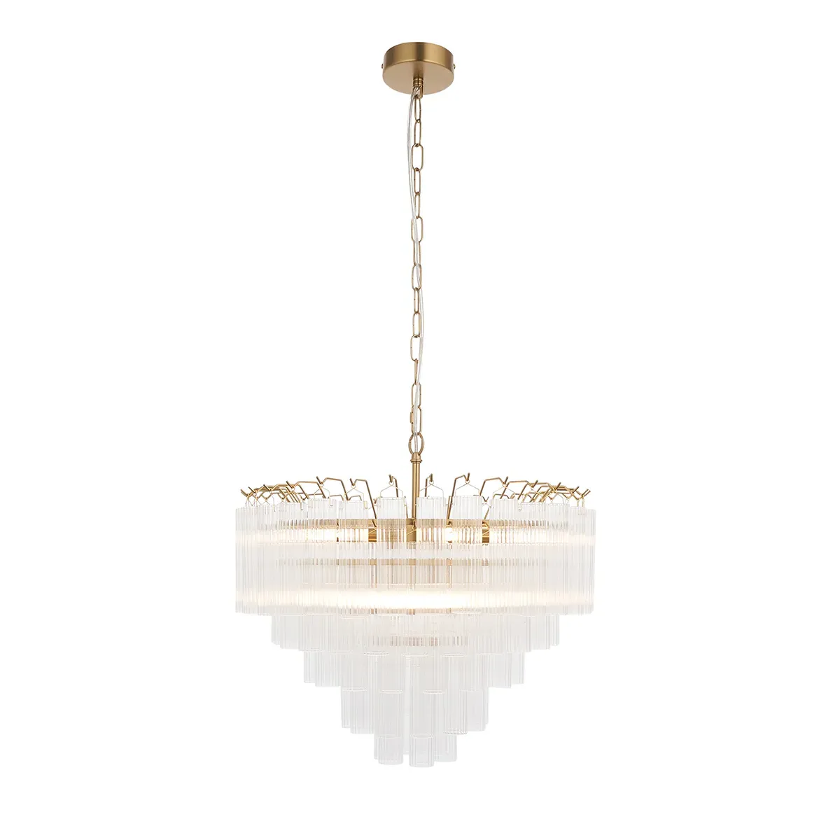 Olsen 12-Light Pendant - Brass, Ribbed Glass product