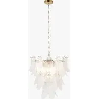 Otono 4-Light Pendant Light - Brushed Aged Brass, Clear Textured Glass by Perch & Parrow, alternate view