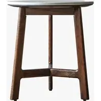 Palma Side Table - Brown, Acacia & Marble alternate view