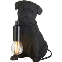 Patti Pug Puppy Table Lamp - Black alternate view