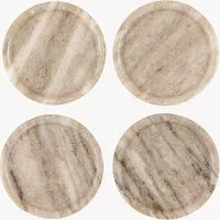 Pietra Round Coasters Set of 4 - Beige, Marble alternate view