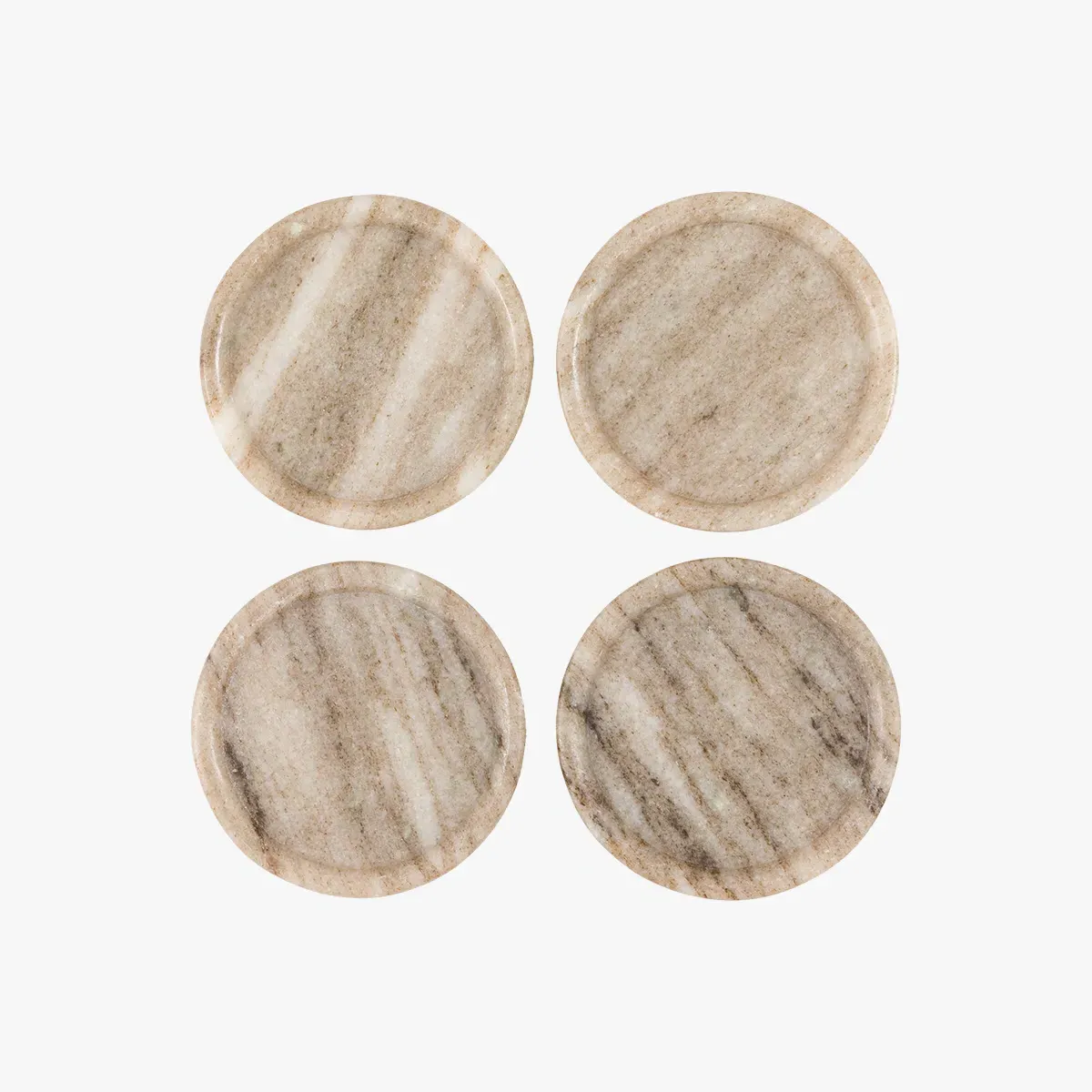 Pietra Round Coasters Set of 4 - Beige, Marble product