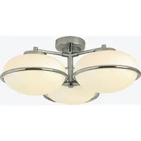 Piper 3 Light Flush Ceiling Light - Chrome, Glass by Perch & Parrow, alternate view