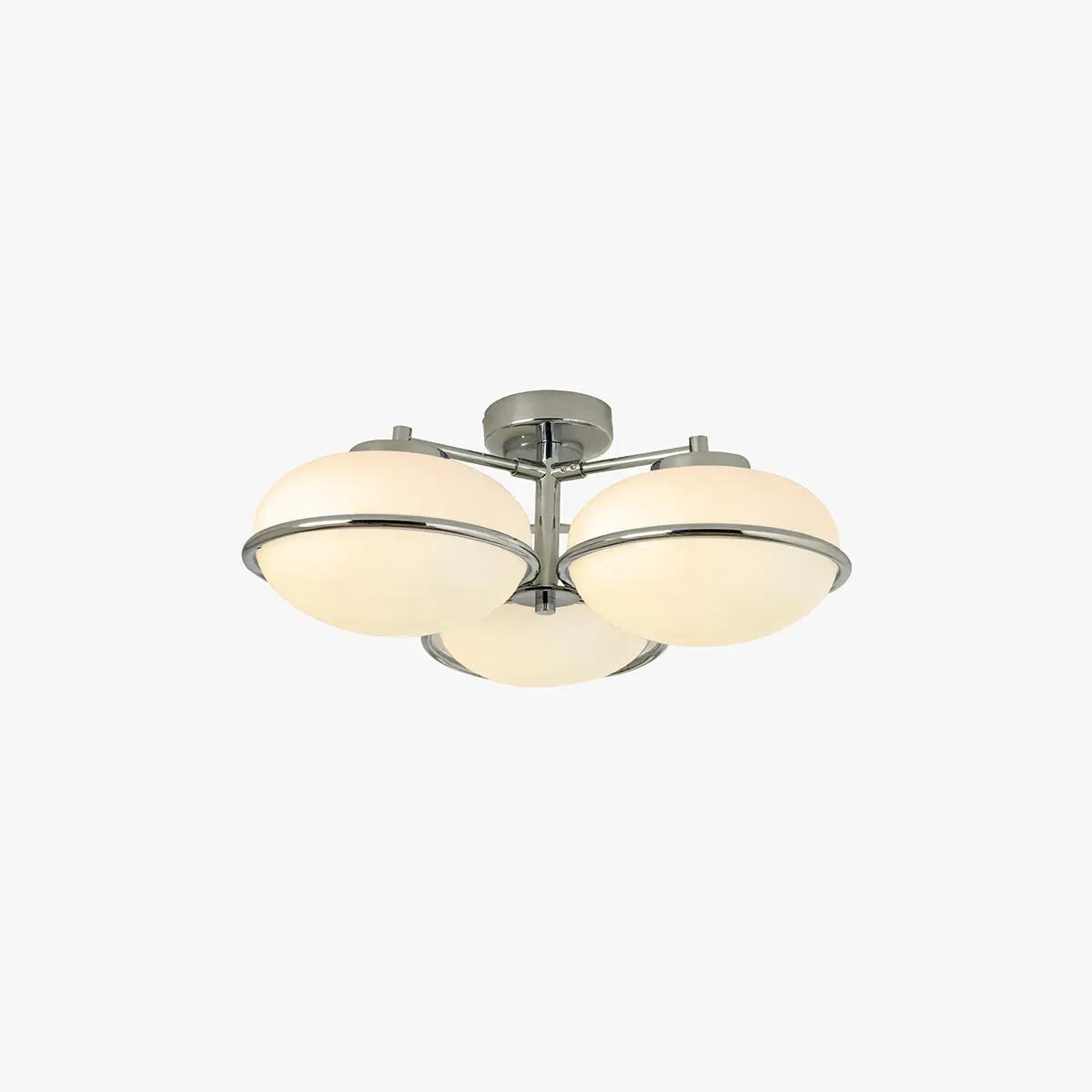 Piper 3 Light Flush Ceiling Light - Chrome, Glass by Perch & Parrow