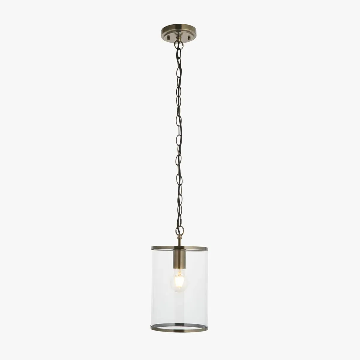 Ravello Pendant Light - Antique Brass, Clear Glass by Perch & Parrow