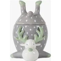 Reindeer Storage Pot with Lid - Grey alternate view