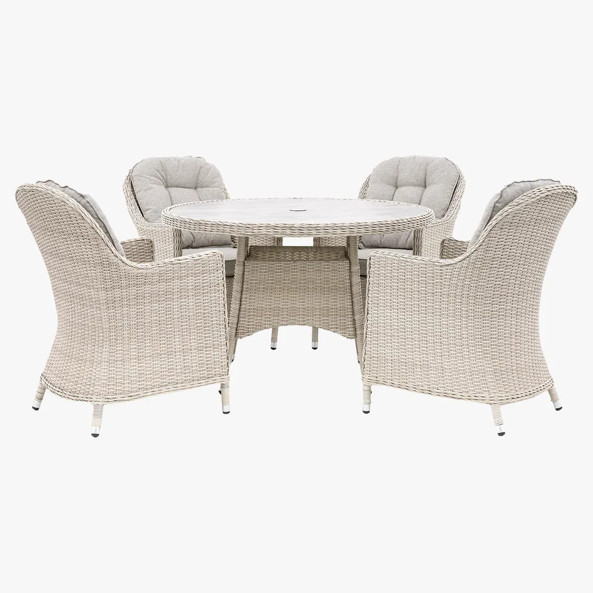 Rejuvenate Round Outdoor Dining Set - Stone, Polyrattan product