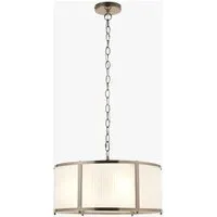 Richmond 3-Light Pendant Light - Antique Brass, Frosted Ribbed Glass by Perch & Parrow, alternate view