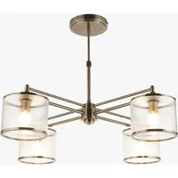Richmond 4-Light Pendant - Antique Brass, Ribbed Glass by Perch & Parrow, image 2