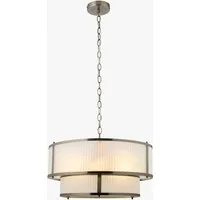 Richmond 5-Light Pendant Light - Antique Brass, Frosted Ribbed Glass by Perch & Parrow, alternate view
