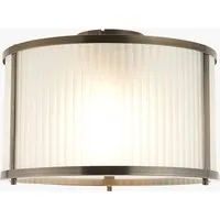 Richmond Flush Ceiling Light - Antique Brass, Frosted Ribbed Glass by Perch & Parrow, alternate view