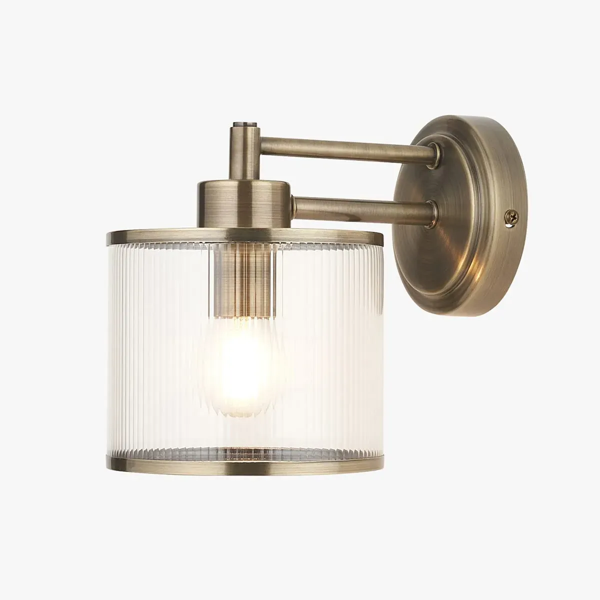 Richmond Wall Light - Antique Brass, Clear Ribbed Glass by Perch & Parrow