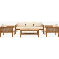 Riviera 3-Seater Outdoor Lounge Set - Acacia, Wicker alternate view