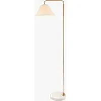 Rockford Floor Lamp - Brushed Aged Brass, White Marble by Perch & Parrow, alternate view
