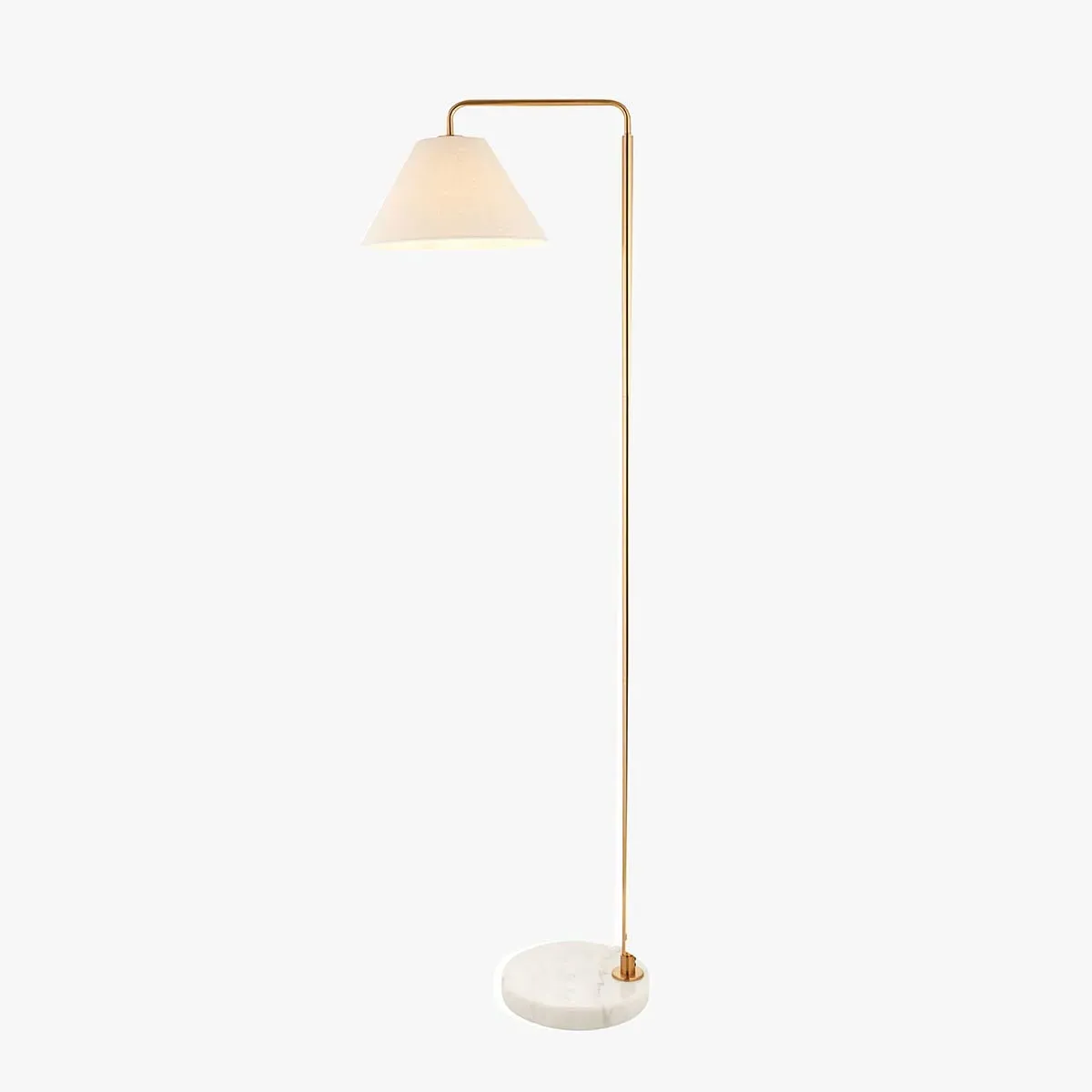 Rockford Floor Lamp - Brushed Aged Brass, White Marble by Perch & Parrow