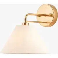 Rockford Wall Light - Brushed Aged Brass, Natural Linen by Perch & Parrow, image 2
