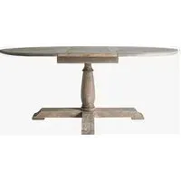 Round Extendable Dining Table - Beige, Wood alternate view