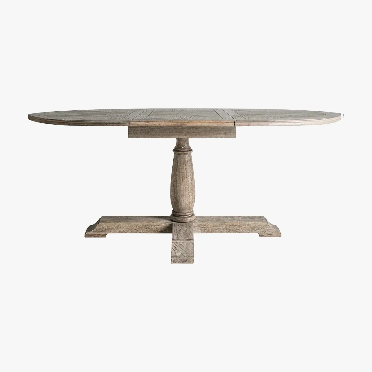Round Extendable Dining Table - Beige, Wood product