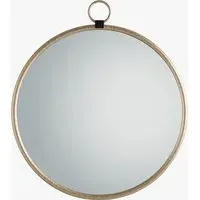 Round Hanging Mirror with Hook - Gold, Metal alternate view