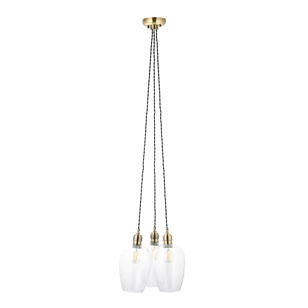 Seraphina 3-Light Cluster Pendant - Brass, Glass product