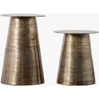 Set of 2 Side Tables - Hammered Metal alternate view