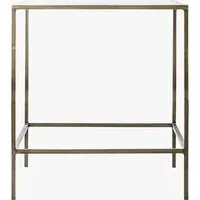 Side Table with Glass Top - Champagne, Metal alternate view