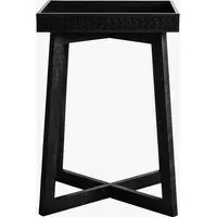 Side Table with Ornamented Top - Charcoal, Wood alternate view
