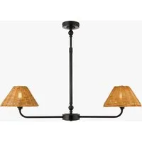 Siwa 2-Light Pendant Light - Dark Rattan, Matt Black by Perch & Parrow, image 2