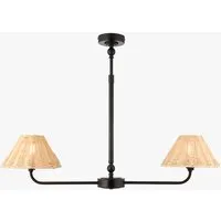 Siwa 2-Light Pendant Light - Natural Rattan, Matt Black by Perch & Parrow, alternate view
