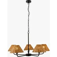 Siwa 5-Light Pendant Light - Dark Rattan, Matt Black by Perch & Parrow, alternate view